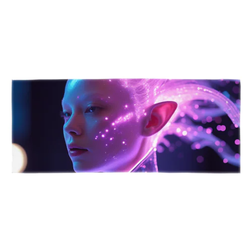 Luminous Particle-Hair Alien 発光粒子髪のエイリアン Face Towel