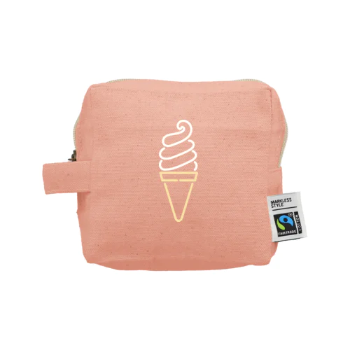 ソフトクリーム（color） Fair Trade Cotton Canvas Zip Pouch (S)