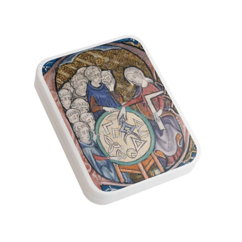Woman teaching geometry /  幾何学を教える女性 Flat Tin Case