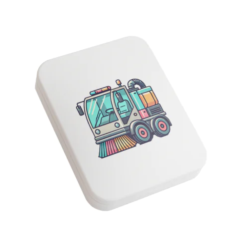 AIで描いた道路清掃車 Flat Tin Case
