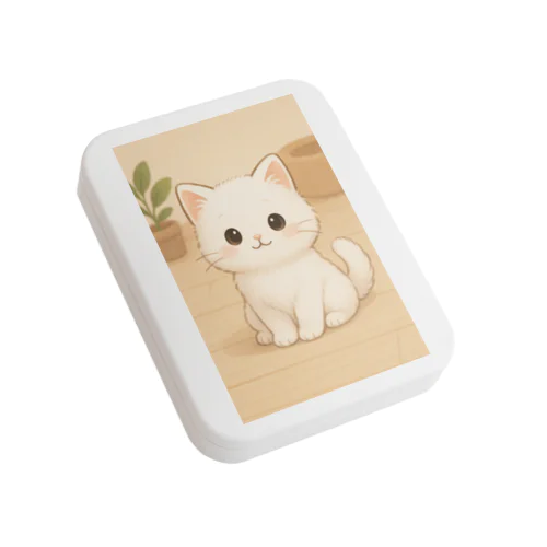 ふわふわ シロちゃん Flat Tin Case
