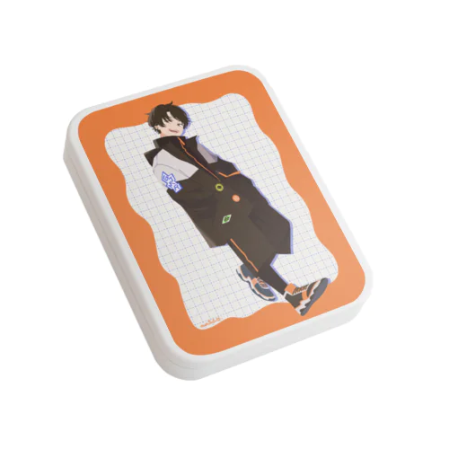 おしゃまるさんBLACK×ORANGEコーデ Flat Tin Case