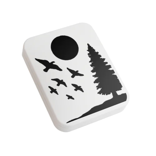 Birds and Sun Flat Tin Case