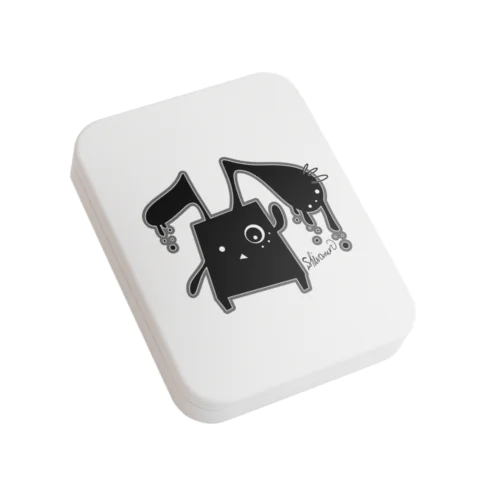 square　rabbit Flat Tin Case