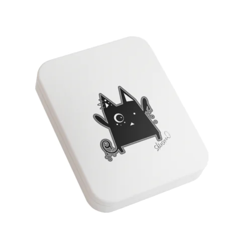 square　cat Flat Tin Case