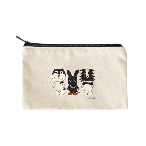 ハスキー＆オゥシー＆シェパ Flat Pouch