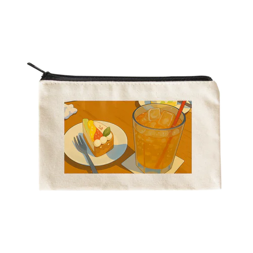 cafe　ケーキ&ドリンク Flat Pouch