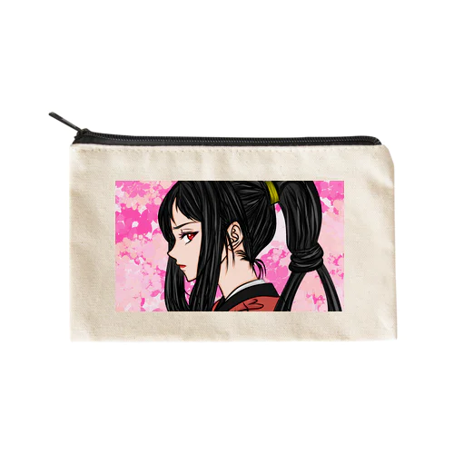 どこかで見たような侍女子です。(=^・^=) Flat Pouch