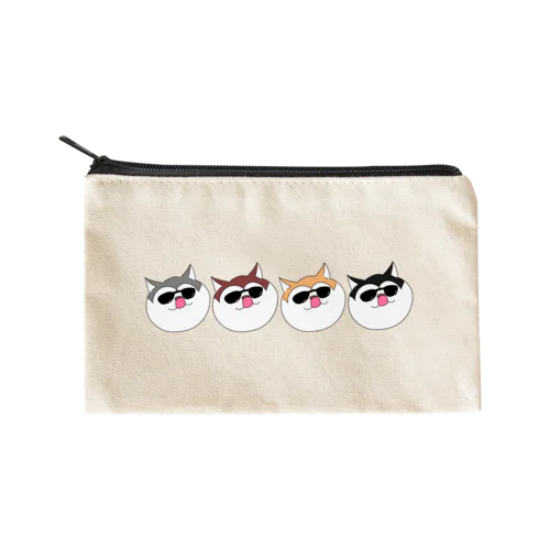 4色ハスキー Flat Pouch
