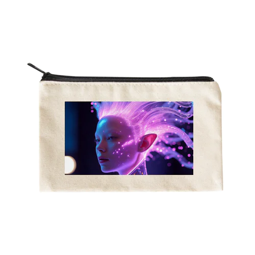 Luminous Particle-Hair Alien 発光粒子髪のエイリアン Flat Pouch
