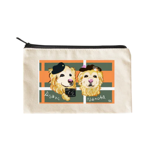 レトロスタイルなおでかけ Flat Pouch