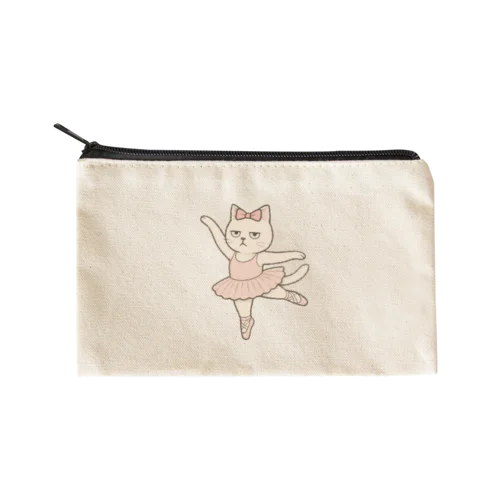 I’m fine.なネコ　バレリーナ編 Flat Pouch