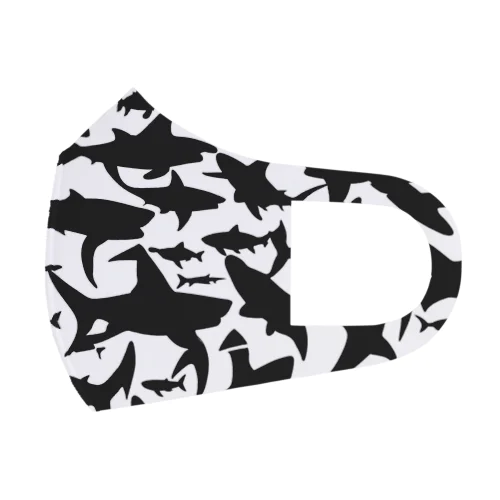 サメの影 Face Mask