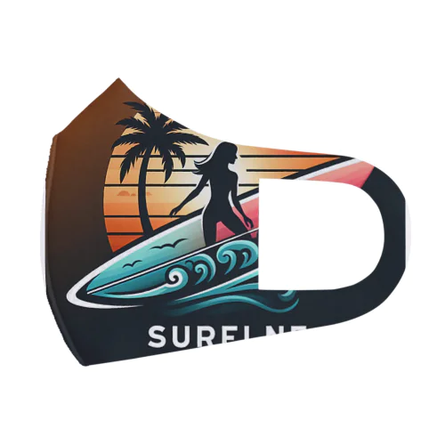 #サーフィン ロゴデザイン。 Face Mask