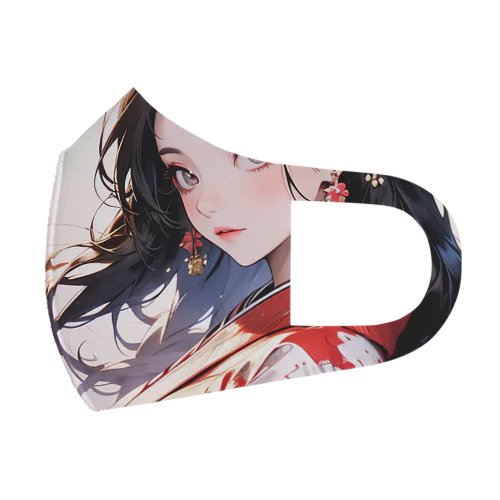 華やかな和装の女性 Face Mask