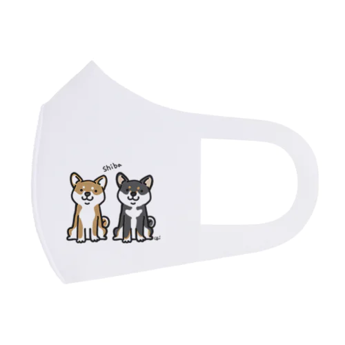 ちゃ柴とくろ柴 Face Mask