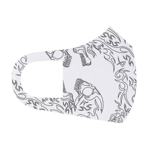 合わせ二つ髑髏 黒枠白（オリジナル家紋シリーズ） Face Mask