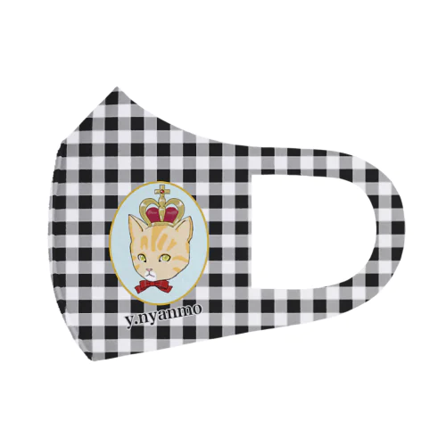 ギンガムチェック　茶トラ　マスク Face Mask
