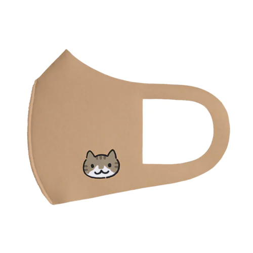 キジ白ネコ雪ちゃんモデル　テラコッタ Face Mask