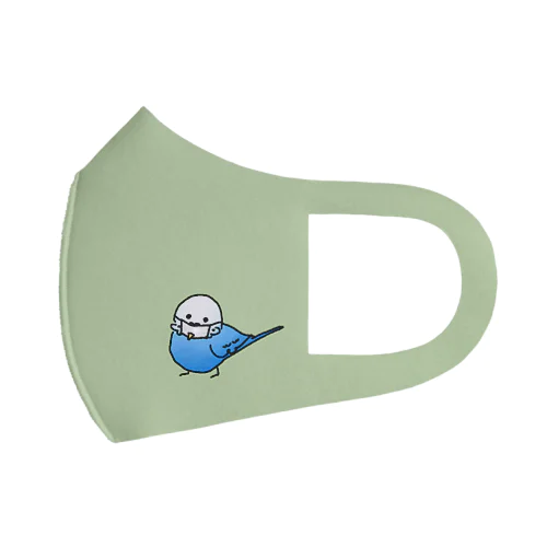 青いマスクとり＿ニュアンスグリーン Face Mask