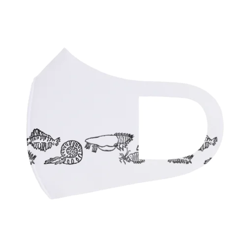 長く並ぶ古代生物 Face Mask