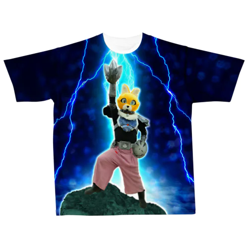 スペースキャットC「かみなり」 All-Over Print T-Shirt