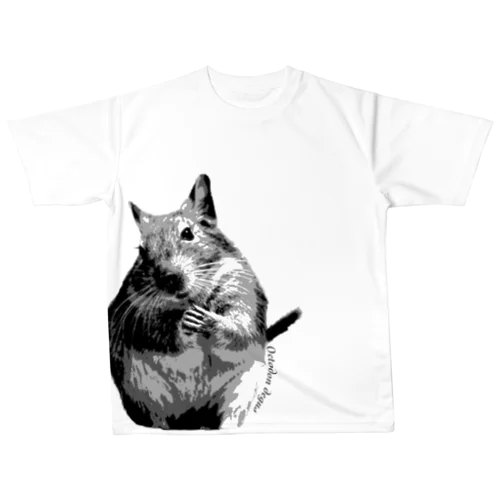 モノクロリアルデグー All-Over Print T-Shirt