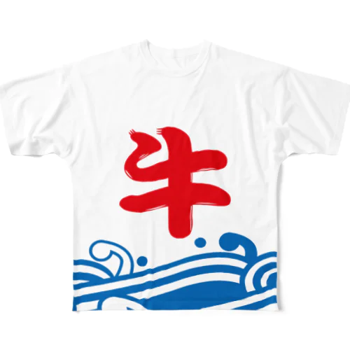 牛 All-Over Print T-Shirt