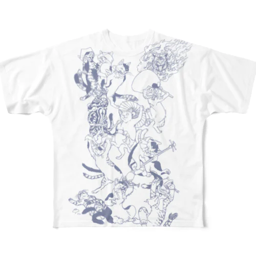ねこまたT（B） All-Over Print T-Shirt