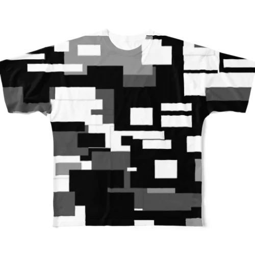 CYBER－（Black＆White Ver.) All-Over Print T-Shirt