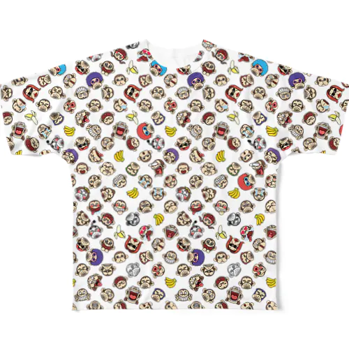 イラッとお猿さん　フェイス All-Over Print T-Shirt