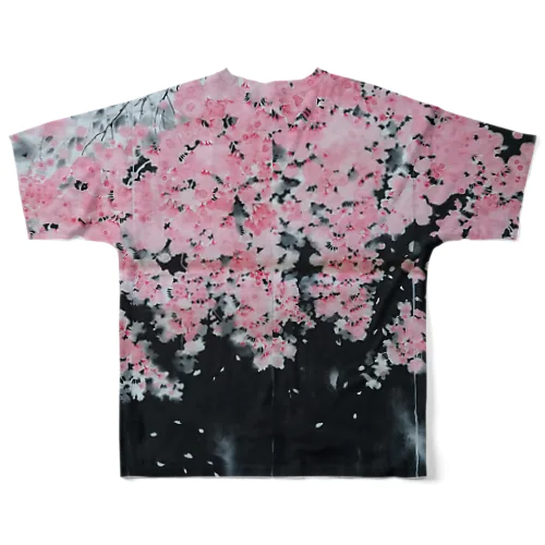 墨桜背面 All-Over Print T-Shirt