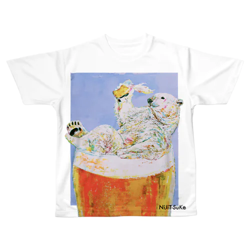 シロクマビール All-Over Print T-Shirt