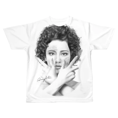 Cross Afro Girl All-Over Print T-Shirt
