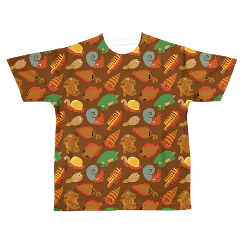 古生物柄 All-Over Print T-Shirt