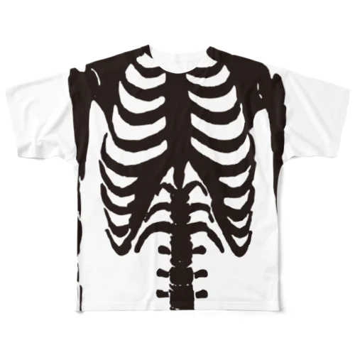 骨T 白 All-Over Print T-Shirt