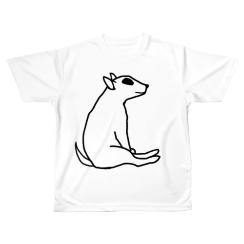 おすわりブルテリア All-Over Print T-Shirt