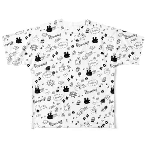ぷにアメコミ柄ホワイト All-Over Print T-Shirt