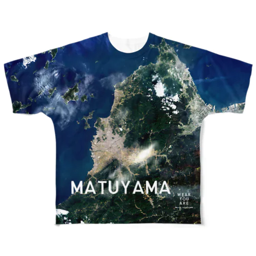 愛媛県 松山市 Tシャツ 片面 All-Over Print T-Shirt