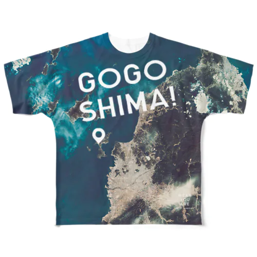愛媛県 松山市 Tシャツ 両面 All-Over Print T-Shirt