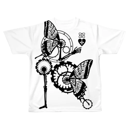 スケリトルバタフライ・アンドロイド All-Over Print T-Shirt
