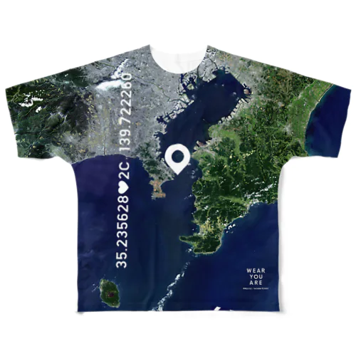 神奈川県 横須賀市 Tシャツ 両面 All-Over Print T-Shirt