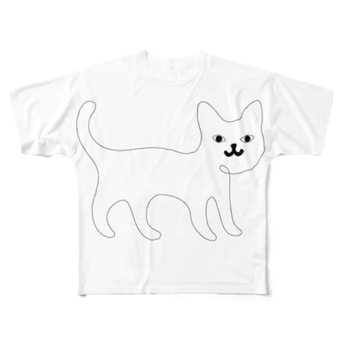ヒモネコ All-Over Print T-Shirt