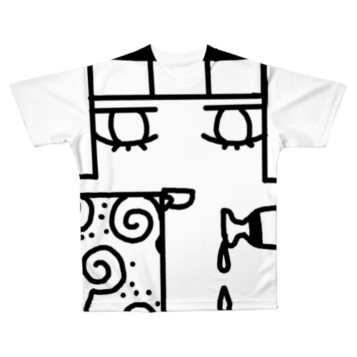 杖柄振袖を着た魔法使いは酒を飲む All-Over Print T-Shirt