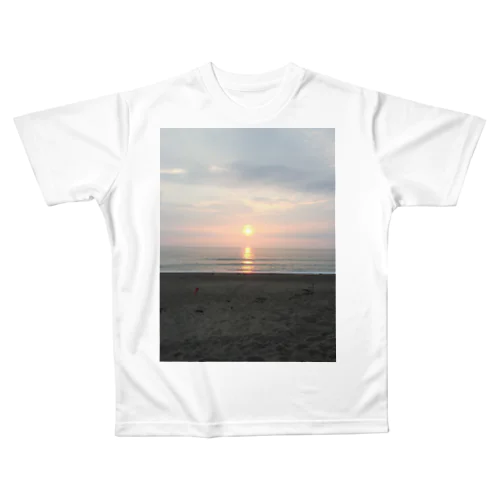 別段感動もしない地元の海の夕日 All-Over Print T-Shirt