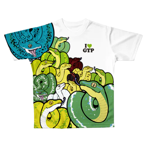 グリーンパイソン All-Over Print T-Shirt