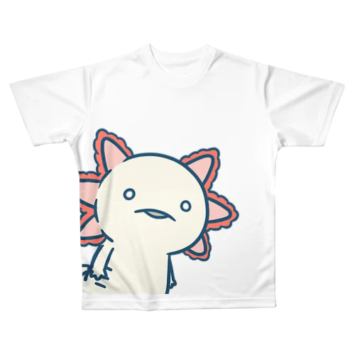 フルグラフィックウーパールーパー（白） All-Over Print T-Shirt