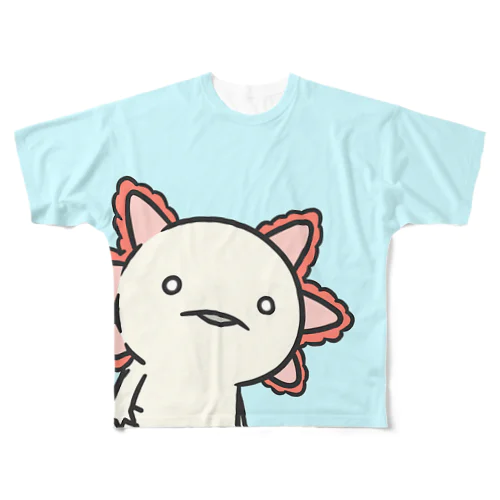 フルグラフィックウーパールーパー（水色） All-Over Print T-Shirt