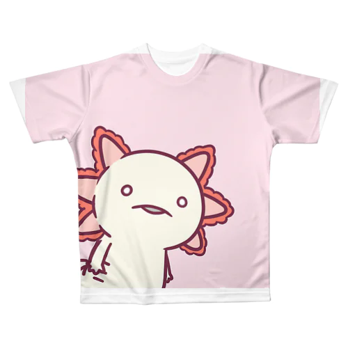 フルグラフィックウーパールーパー（ピンク） All-Over Print T-Shirt