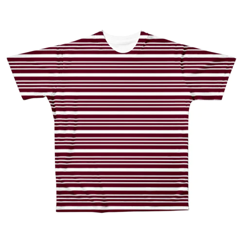 ボーダー１赤 All-Over Print T-Shirt